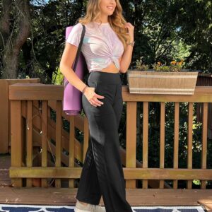 G4Free Yoga Pants Women Wide Leg Pants with Pockets High Waist Stretch Dress Casual Sweatpants Petite/Regular/Tall
