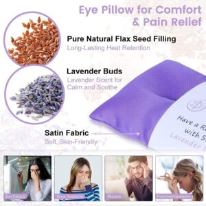 SuzziPad Lavender Eye Pillows for Relaxation with Aromatherapy, Weighted Mask for Sleeping, Hot & Cold Therapy Compress for Dry Eyes, Yoga Meditation Pillow, Purple, 6 Packs