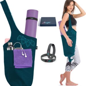 Yoga Mat Bag – Versatile Yoga Bag with Mat Straps & Storage Pockets, Holds Yoga & Pilates Mats, Lightweight & Durable