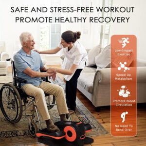 Under Desk Elliptical Machine, Ellipse Leg Exerciser While Sitting for Seniors, Ellipse Leg Exerciser as Seen on TV, Quiet & Portable Mini Seated Pedal Exerciser for Home Office Use