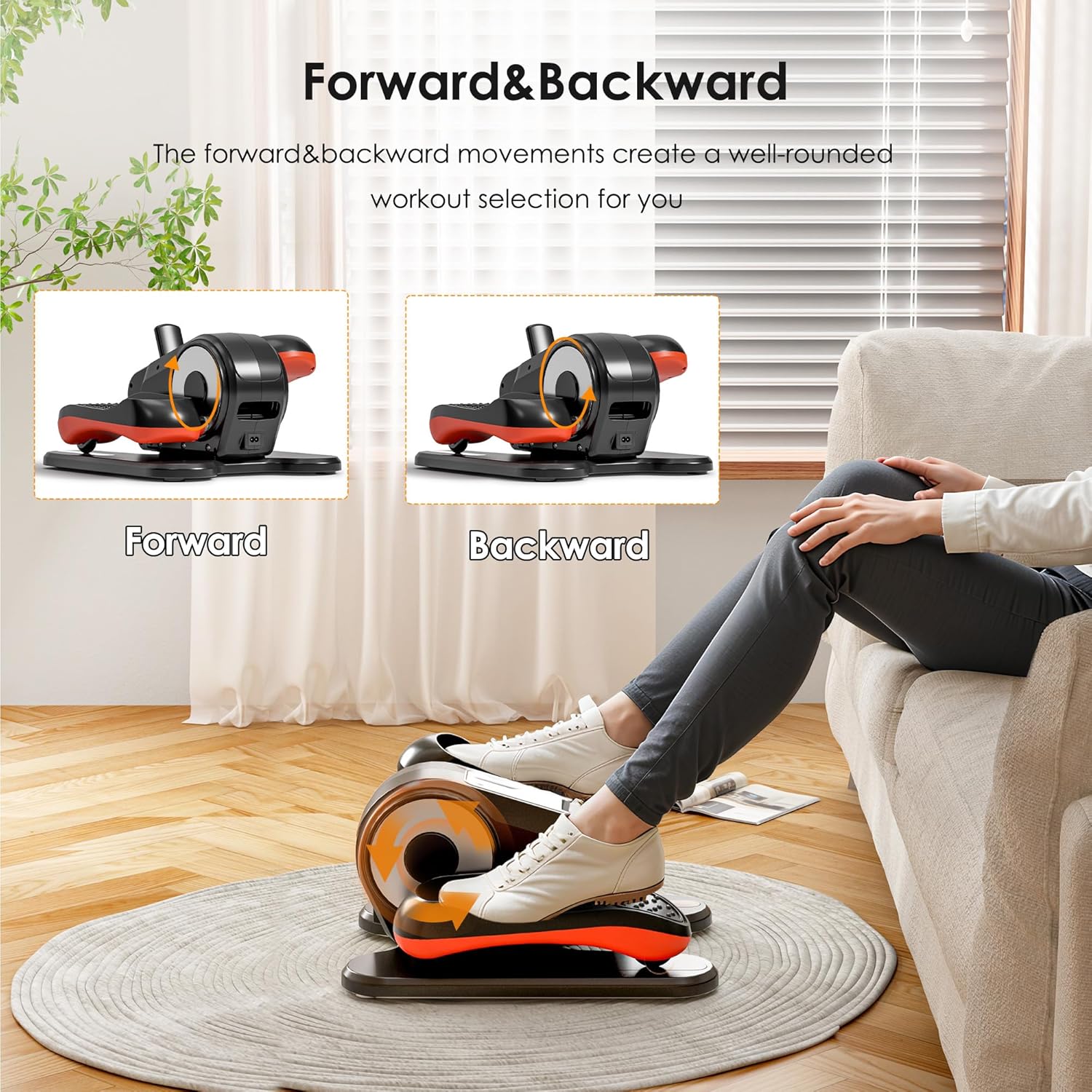 SogesGame Under Desk Elliptical Machine, Ellipse Leg Exerciser for Seniors, Portable Seated Pedal Exerciser with 12 Level Speeds, Manual & Auto Mode - Image 8
