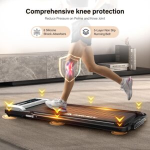 Walking Pad with Incline, 4 in 1 Under Desk Treadmill for Walking and Jogging, Portable Walking Treadmill with Remote Control Lanyard for Home, 2.5HP Low-Noise in LED Display