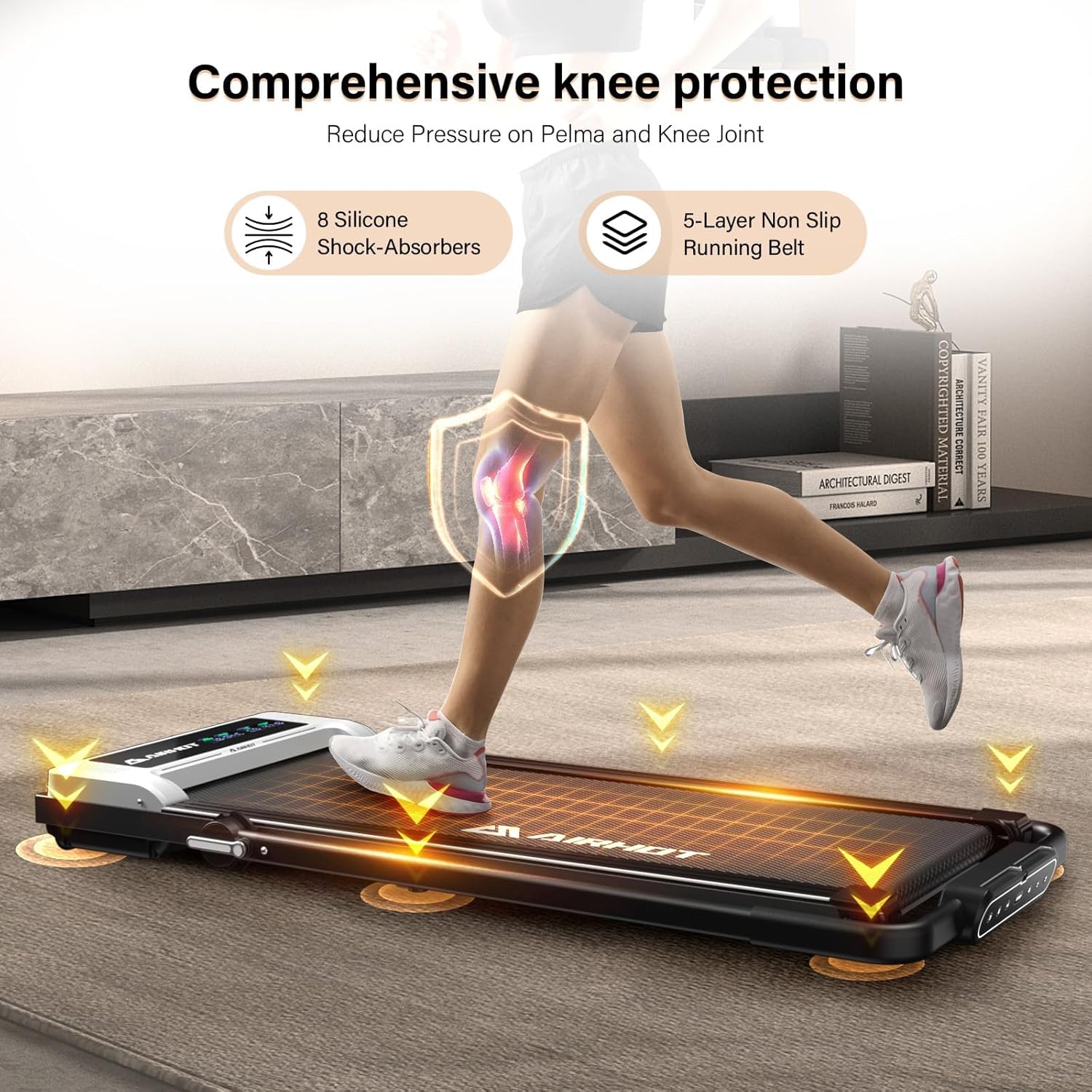 Walking Pad with Incline, 4 in 1 Under Desk Treadmill for Walking and Jogging, Portable Walking Treadmill with Remote Control Lanyard for Home, 2.5HP Low-Noise in LED Display - Image 2