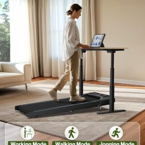 Walking Pad with Incline, Walking Pad Treadmill 300lb Capacity, Under Desk Treadmill Works with KINOMAP WELLFIT, 2.5HP Running Pad Small Treadmill for Home Office Apartment