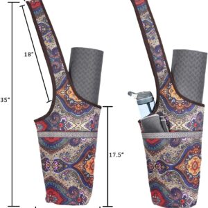 Ewedoos Yoga Mat Bag Yoga Bags with Large Size Pocket and Zipper Pocket, Fit Most Size Mats