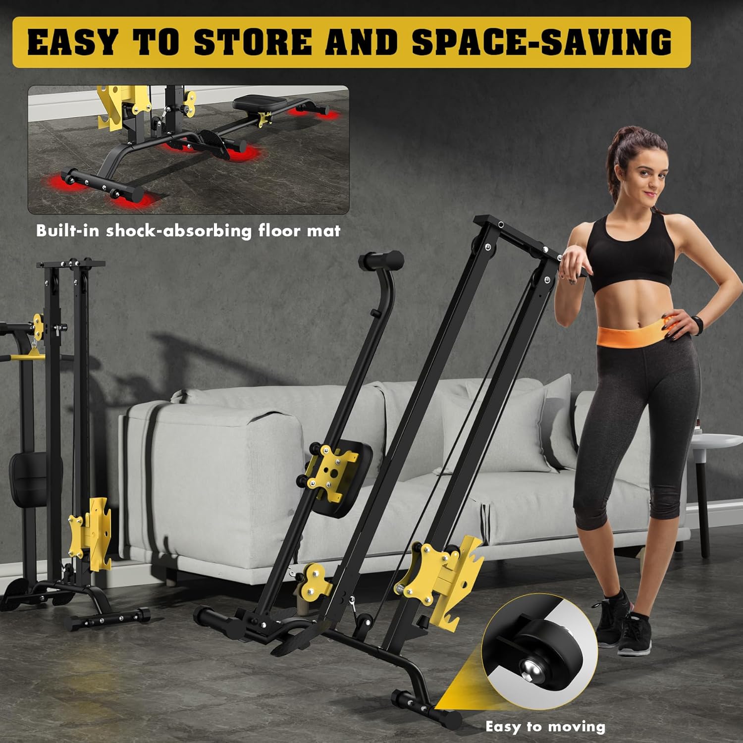 Multi-Functional Cable Station LAT Pull Down Machine Low Row Cable & Rowing Machine Workout Combo for Home Gym - Image 8