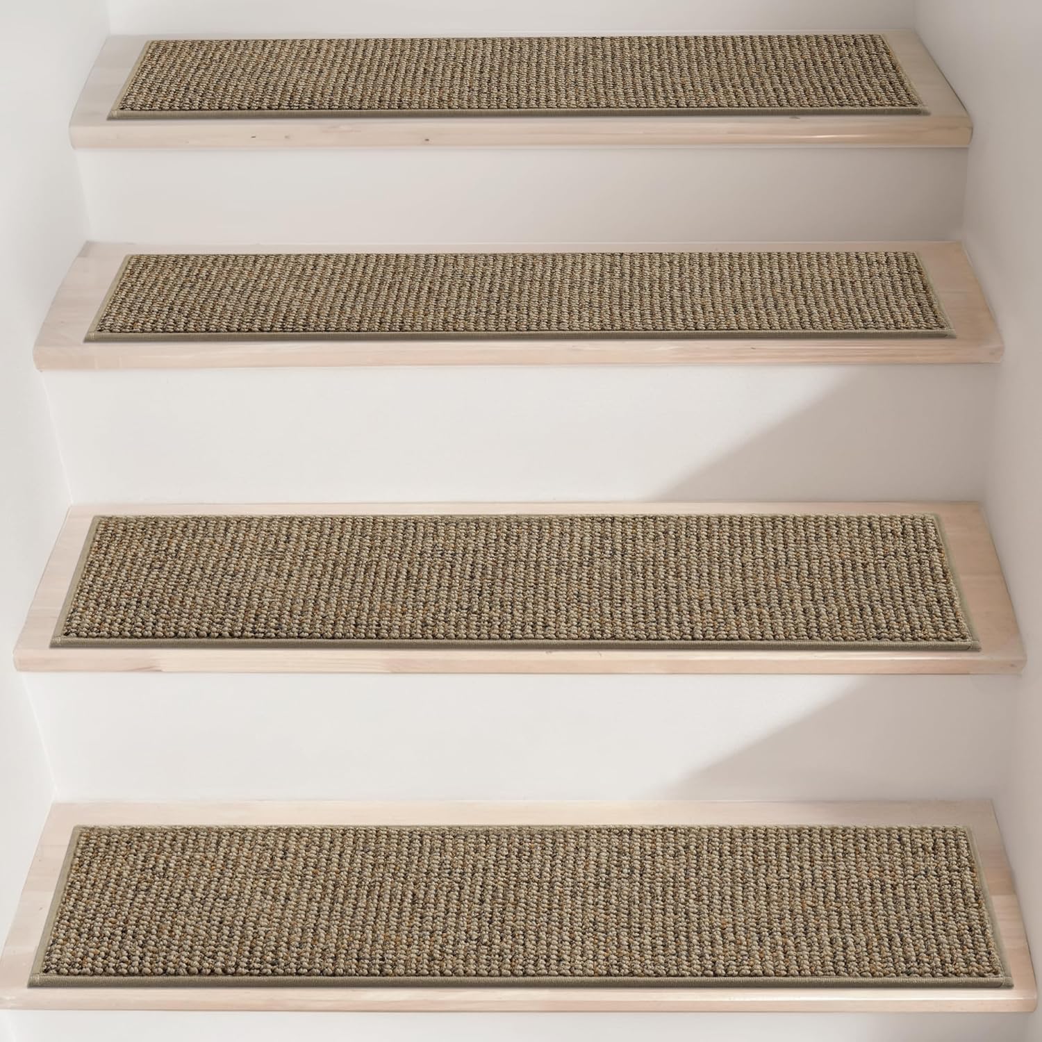 BEQHAUSE Stair Treads for Wooden Steps 28inX9in, Carpet Stair Treads Non Slip Indoor, Machine Washable Stair Runners for Kids Elders and Pets, Carpet for Stair Rugs Mat, TPE Backing, 15pcs, Taupe
