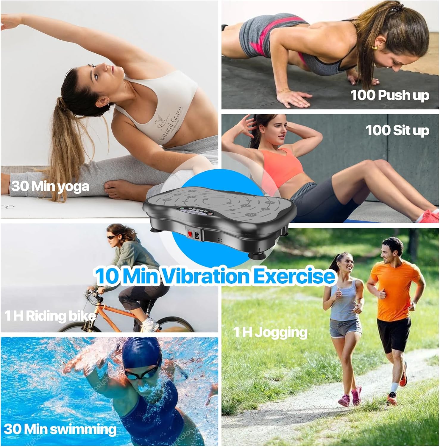 Vibration Plate Exercise Machine for Lymphatic Drainage Weight Loss, Whole Body Workout Vibration Fitness Platform ,Home Training Equipment ,Sport Gym for Weight Loss Fat Burner for Women Men - Image 6