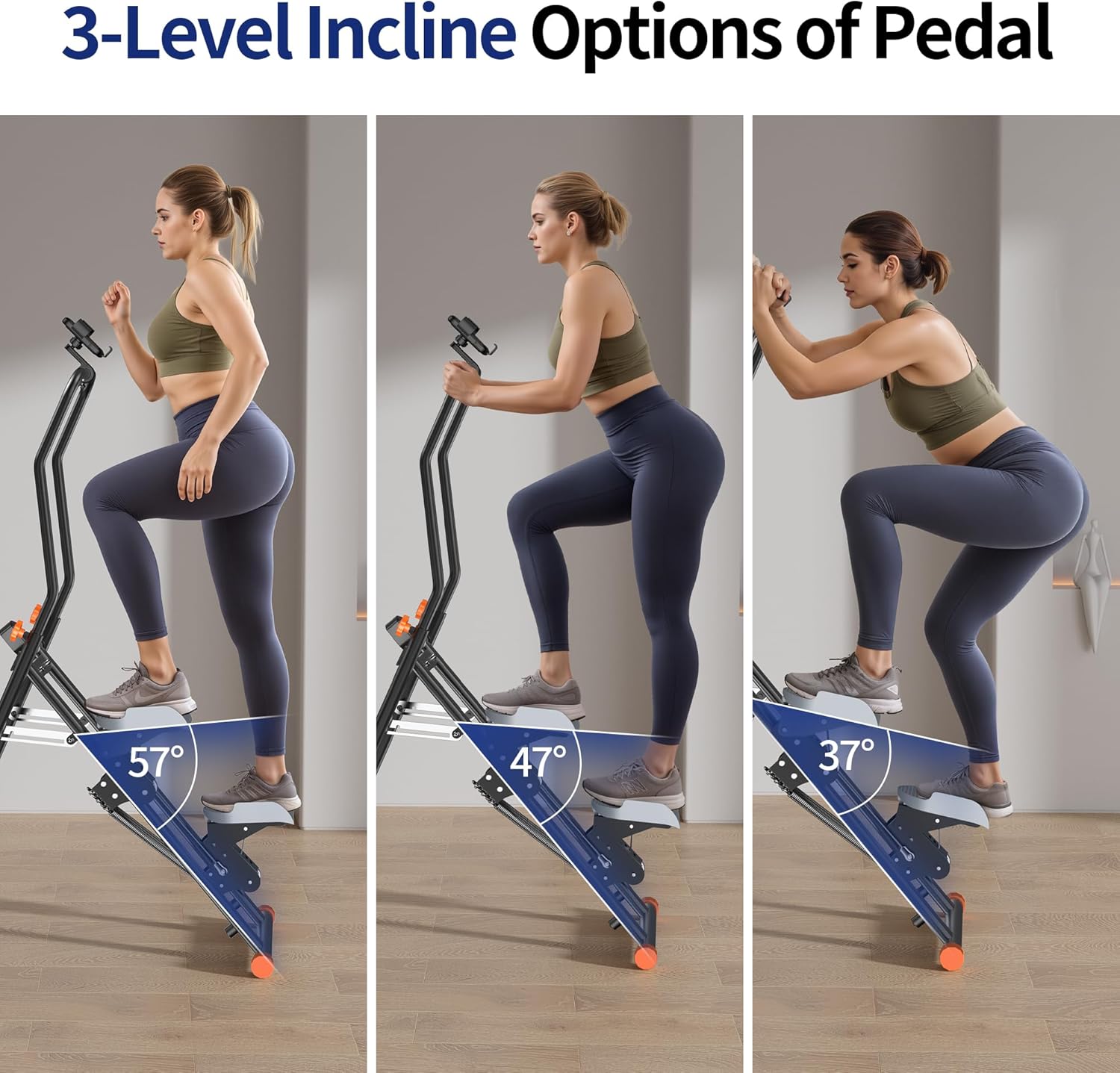 Stair Steppers with Resistance at Home Gym, Folding Vertical Climber Cardio Exercise Machine, Stair Climber for Full Body Workout with LED Display - Image 4