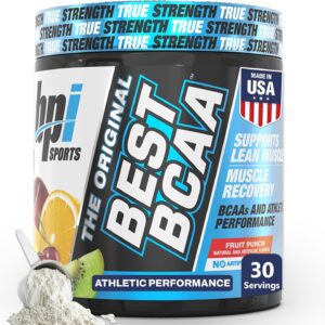 BPI Sports Best BCAA Powder – Muscle Recovery Support – Branched Chain Amino Acids | Building Blocks of Protein and Muscle – Post Workout Recovery – Hydration – Fruit Punch, 30 Servings