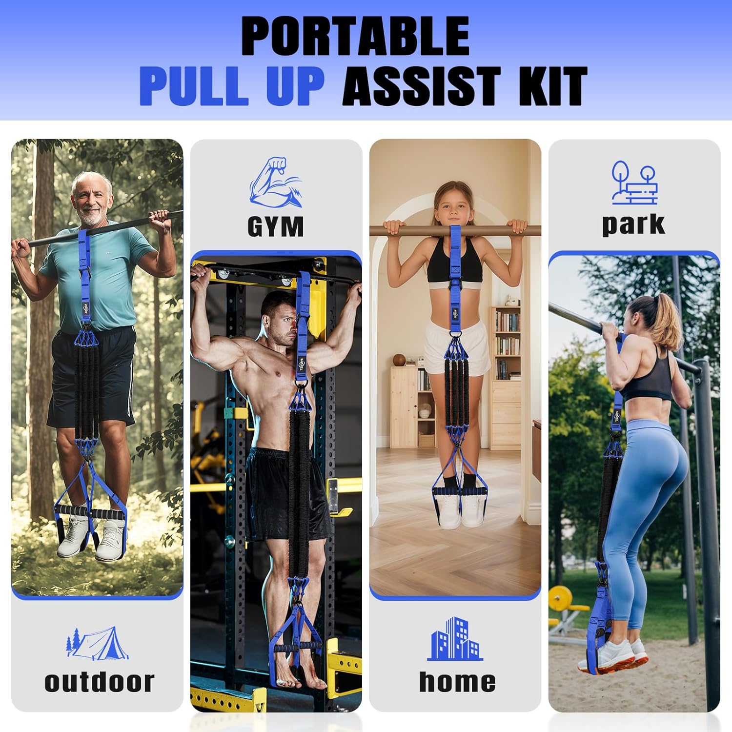 Pull Up Bands, Heavy Duty Resistance Bands with Handle, Workout Bands for Pull Up Bar, Pullup Assist Band Set for Exercise, Full Body Workout, Home Gym for Enhanced Strength, Muscle Training - Image 7