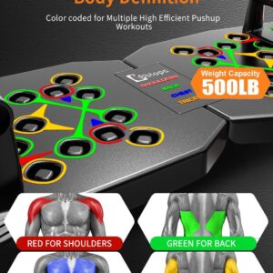 Push UP Board, Pilates Bar & Fitness Accessories, 25 in 1 Foldable Push up Bar at Home Gym, Workout Exercise Professional Push Up Strength Training Equipment for Man and Women
