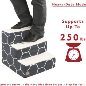 Majestic Pet 3 Step Portable Dog Stairs for Small Dogs to get on Bed Supports 250 lbs or Less – Dog Steps for High Bed with Machine Washable Cover –Pet Stairs for Cats Towers Orange