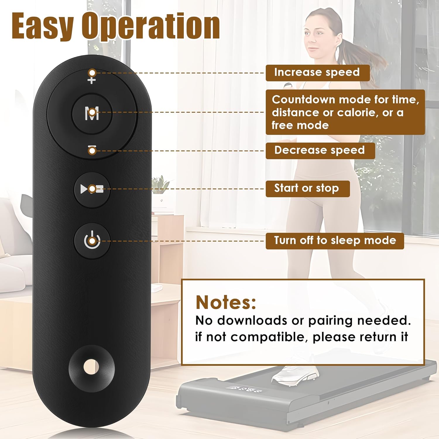 Saillong Walking Pad Remote Replacement Compatible with Model AD-4000 Plus, DK-38AB-2, UT-38AB IY, Treadmill Remote for Home Small Under Desk Treadmill - Image 5