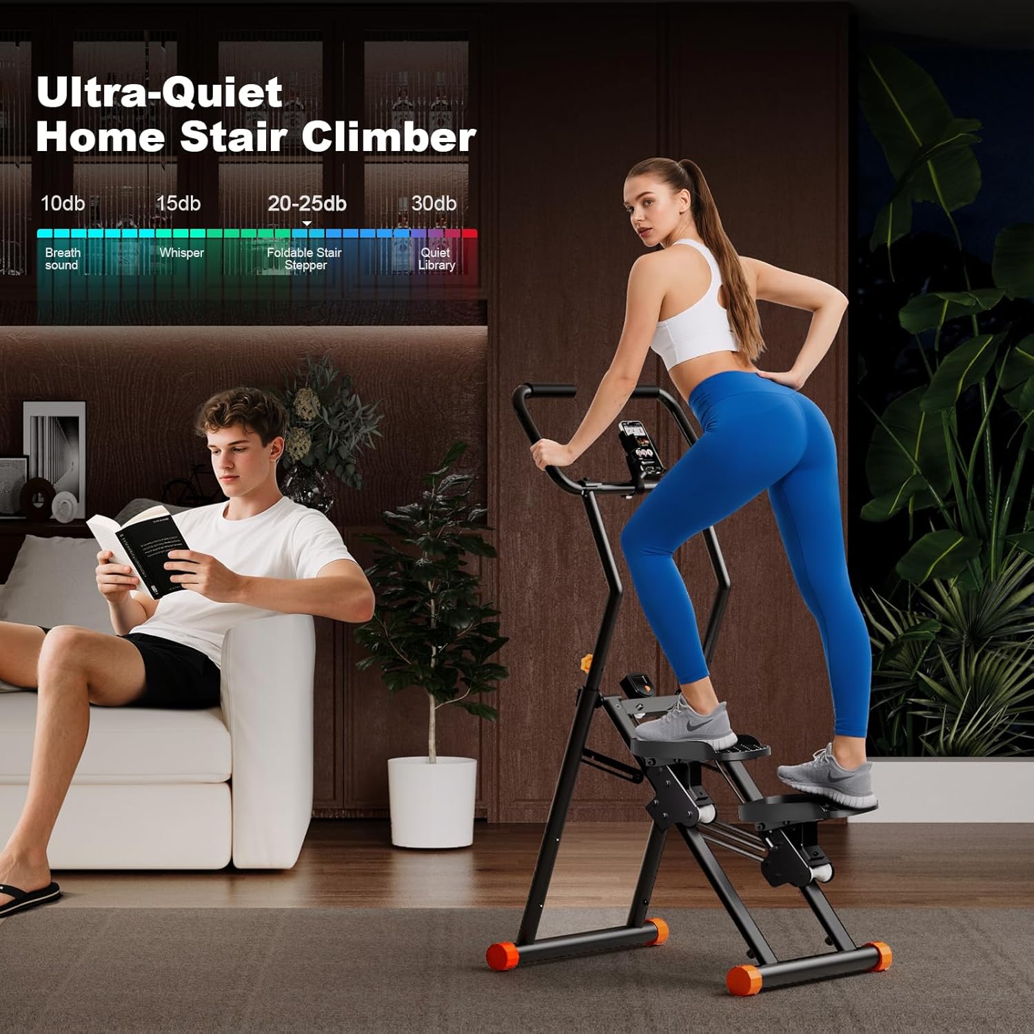 Stair Stepper for Home Gym, 350lbs Vertical Climber Machine with LCD Display, Non-Slip Pedals & 350lb Capacity Compact Folding Cardio Exercise Climber - Image 7