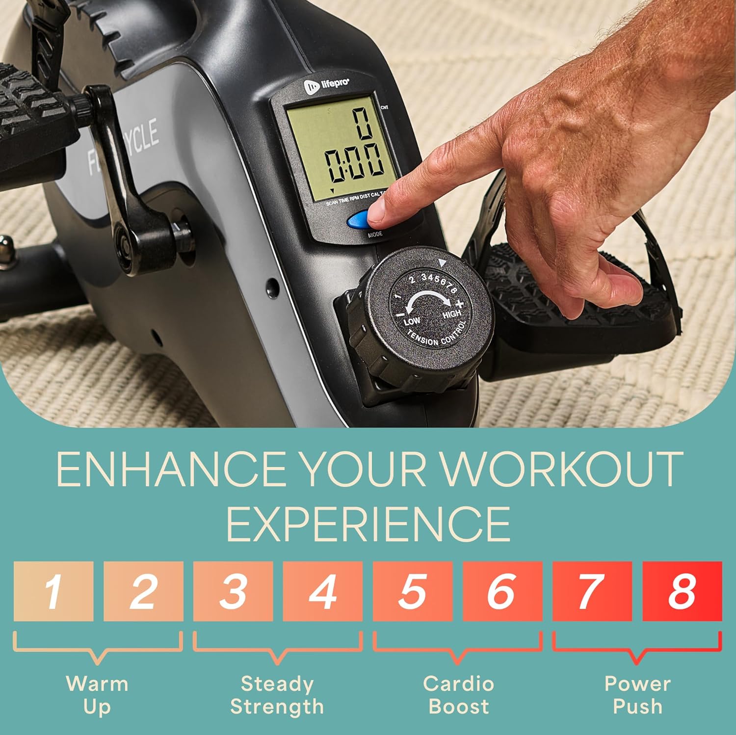 Lifepro Under Desk Elliptical Machine & Mini Bike – Quiet Desk Bike Pedal Exerciser for Seniors – Compact Under-Desk Bike & Foot Cycle Peddler – Portable Exercise Equipment for Home Office - Image 6