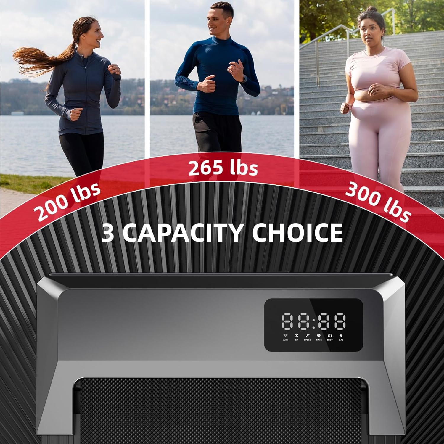 DeerRun Walking Pad, 2025 Smart Under Desk Treadmill, Treadmills for Home/Office, 2 in 1 Walking Pad Treadmill with LED Dispaly & Remote Control, Small Treadmill for Small Spaces - Image 4