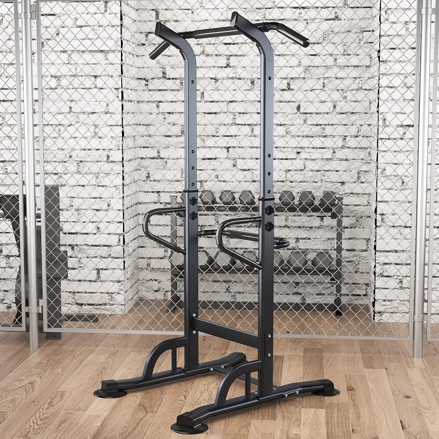 soges Power Tower Adjustable Height Pull Up & Dip Station Multi-Function Home Strength Training Fitness Workout Station - Image 3