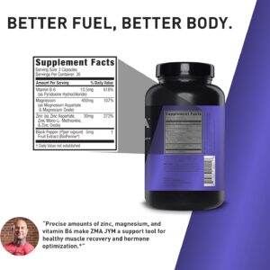 ZMA JYM, Zinc & Magnesium Supplement – Zinc, Magnesium and Vitamin B6, YM Supplement Science, 90 Vegetarian Capsules