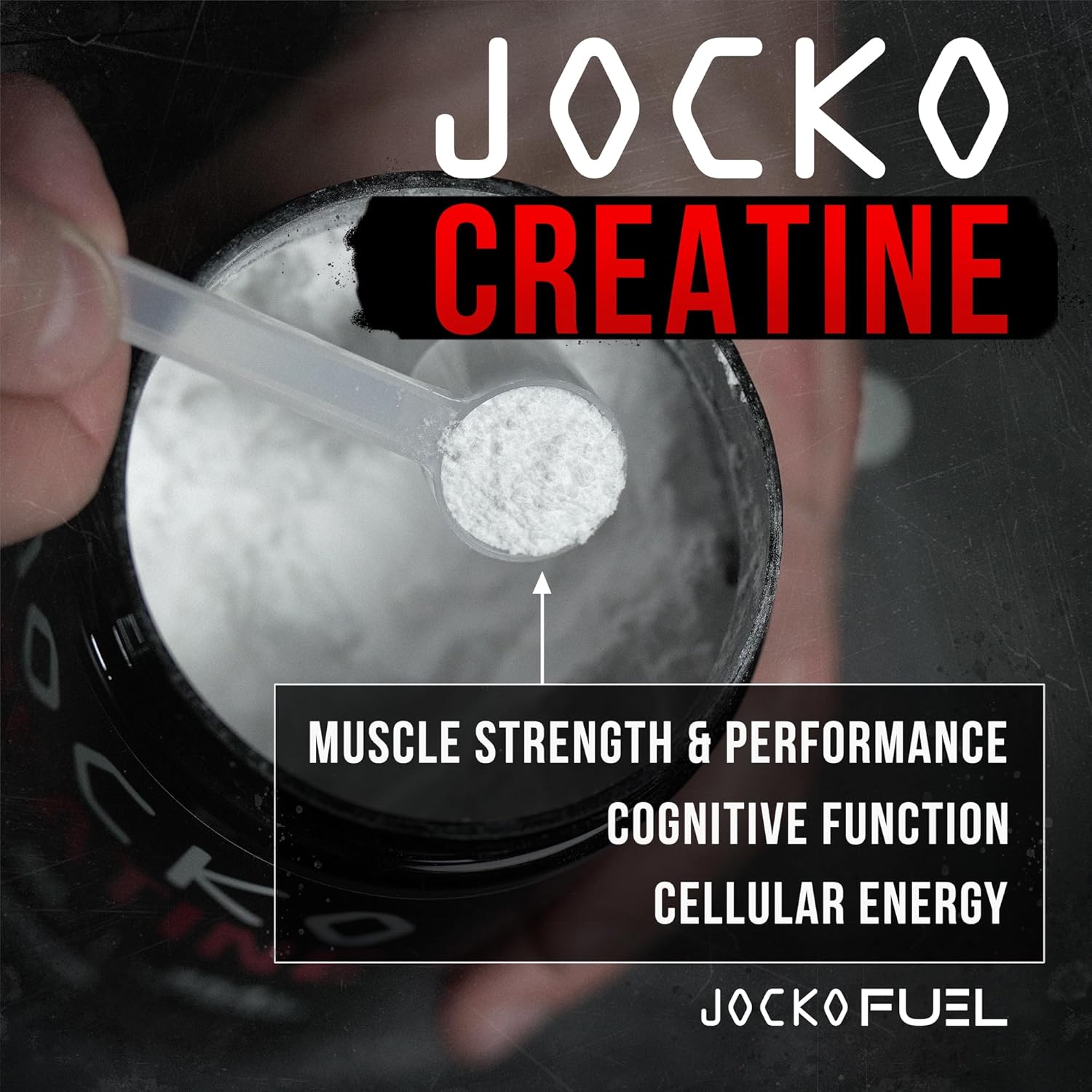 Jocko Fuel Creatine Monohydrate Powder - Creatine for Men & Women, Supplement for Athletic Performance & Muscle Health, 90 Servings 16 oz (Unflavored) (16 OZ JAR) - Image 3