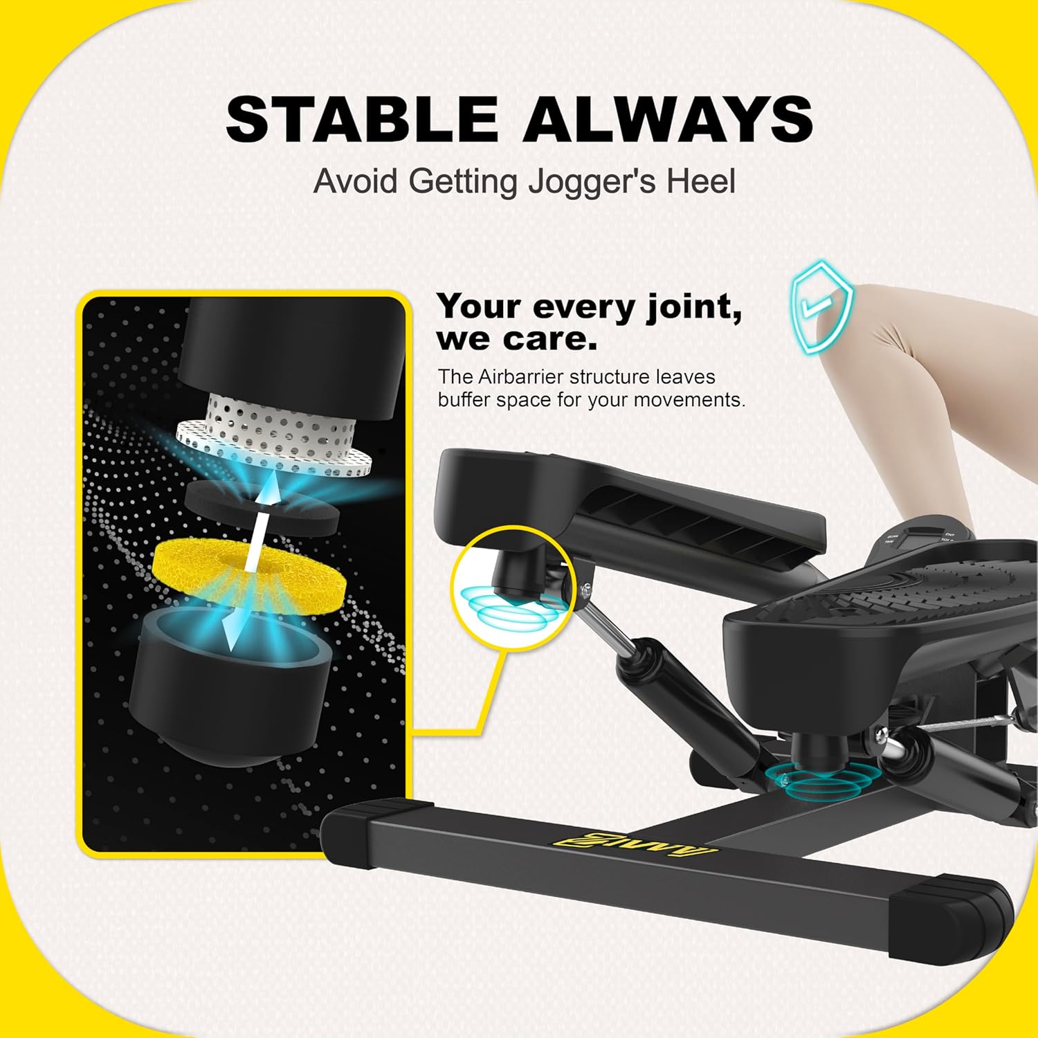 Stepper Machine with Resistance Bands, Mini Stepper with 300LBS Weight Capacity, Twist Stepper for Full Body Workout, Adjustable Step Height, Smooth and Quiet, Step Machine for Men Women - Image 4