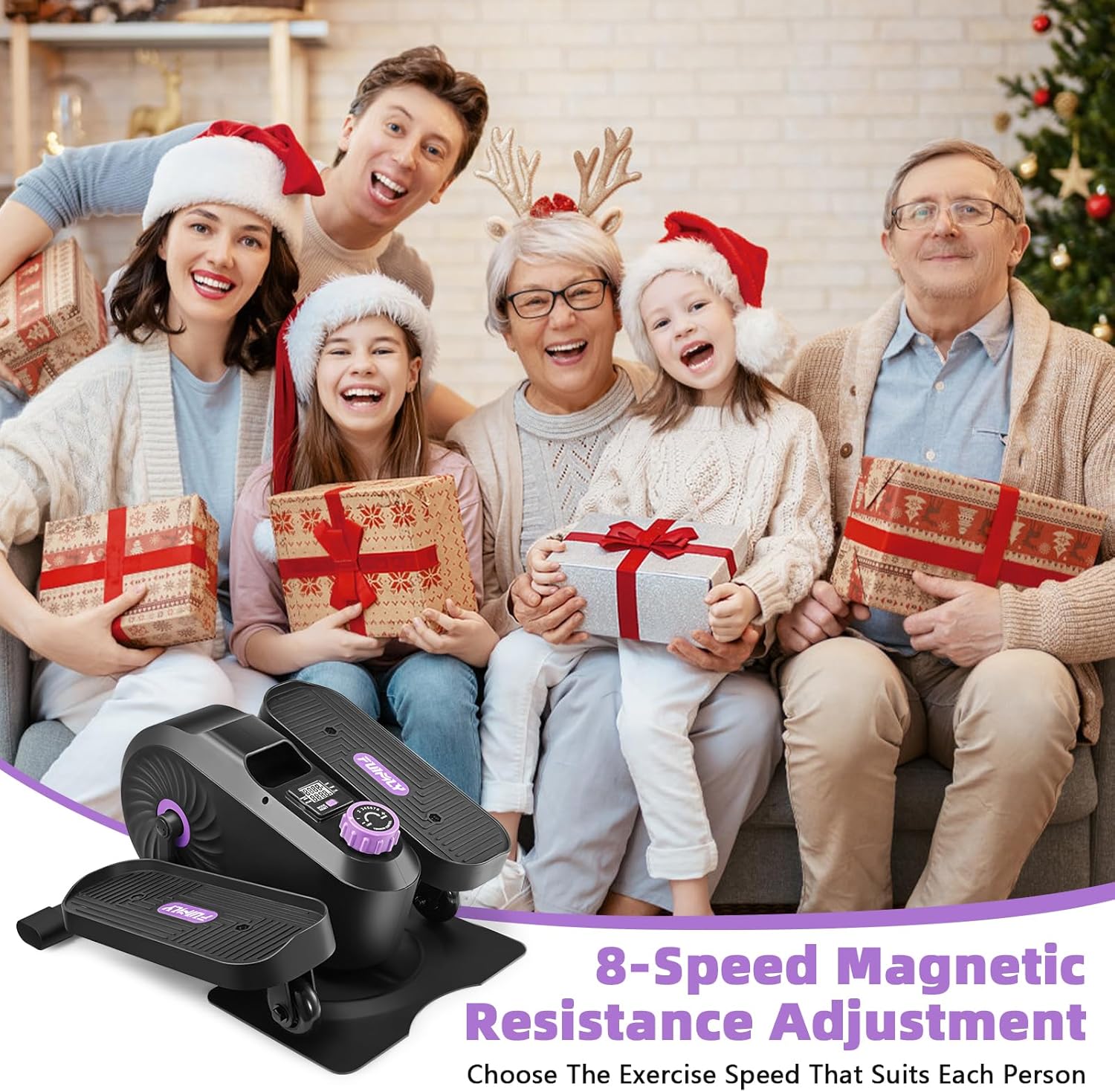 FUNMILY Under Desk Elliptical, Ellipse Leg Exerciser, Standing or Seated Mini Elliptical Machines, Portable Bike Pedal Exerciser for Seniors/Adults, Leg Workout Equipment for Home/Office - Image 3