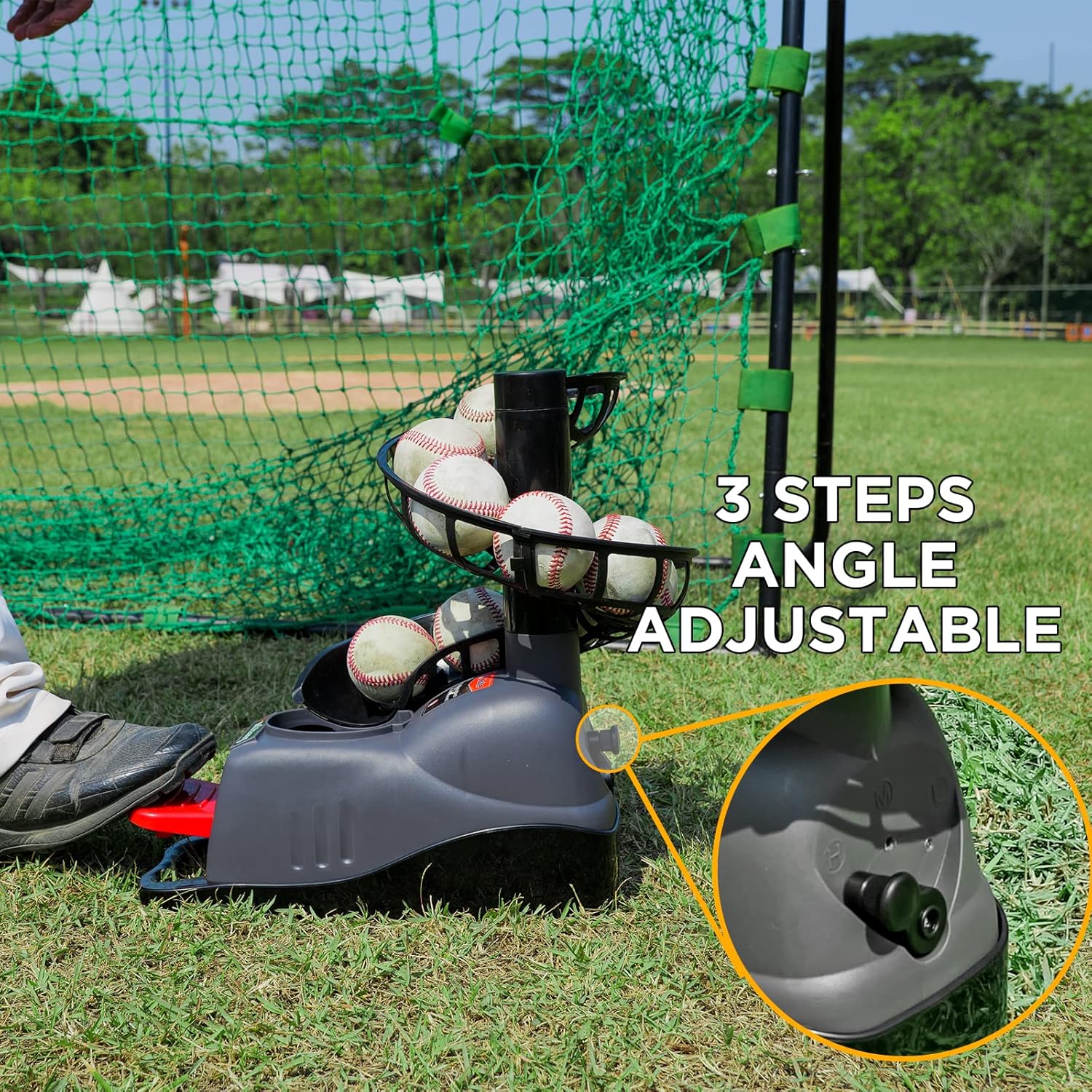 Furlihong 898BH Baseball Soft Toss Machine, Angle Adjustable, Step On Paddle and Release to Launch, No Power Supply Needed, Works with Regulation Baseball - Image 2