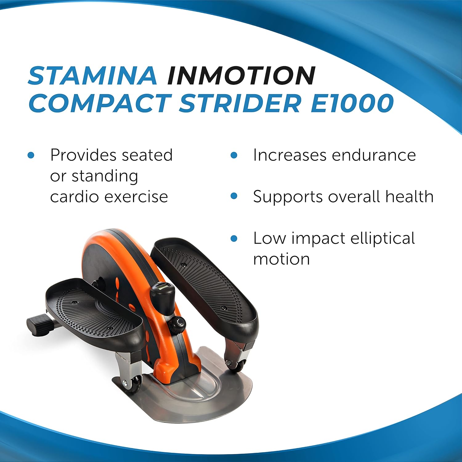 Stamina Inmotion Compact Strider Foot Exercise Machine - Under Desk Elliptical - Standing or Seated Elliptical Fitness Equipment - Image 2