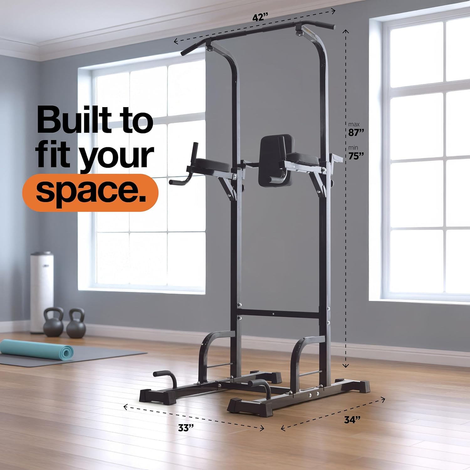 Pull Up Bar Free Standing - Power Tower, Multi-Functional Pullup Dip Station, Calisthenics Equipment Station For Home Gym - 440LBS Capacity, Height Adjustable, Durable, Heavy-Duty Strength Training For Men & Women To Build Muscle. - Image 5
