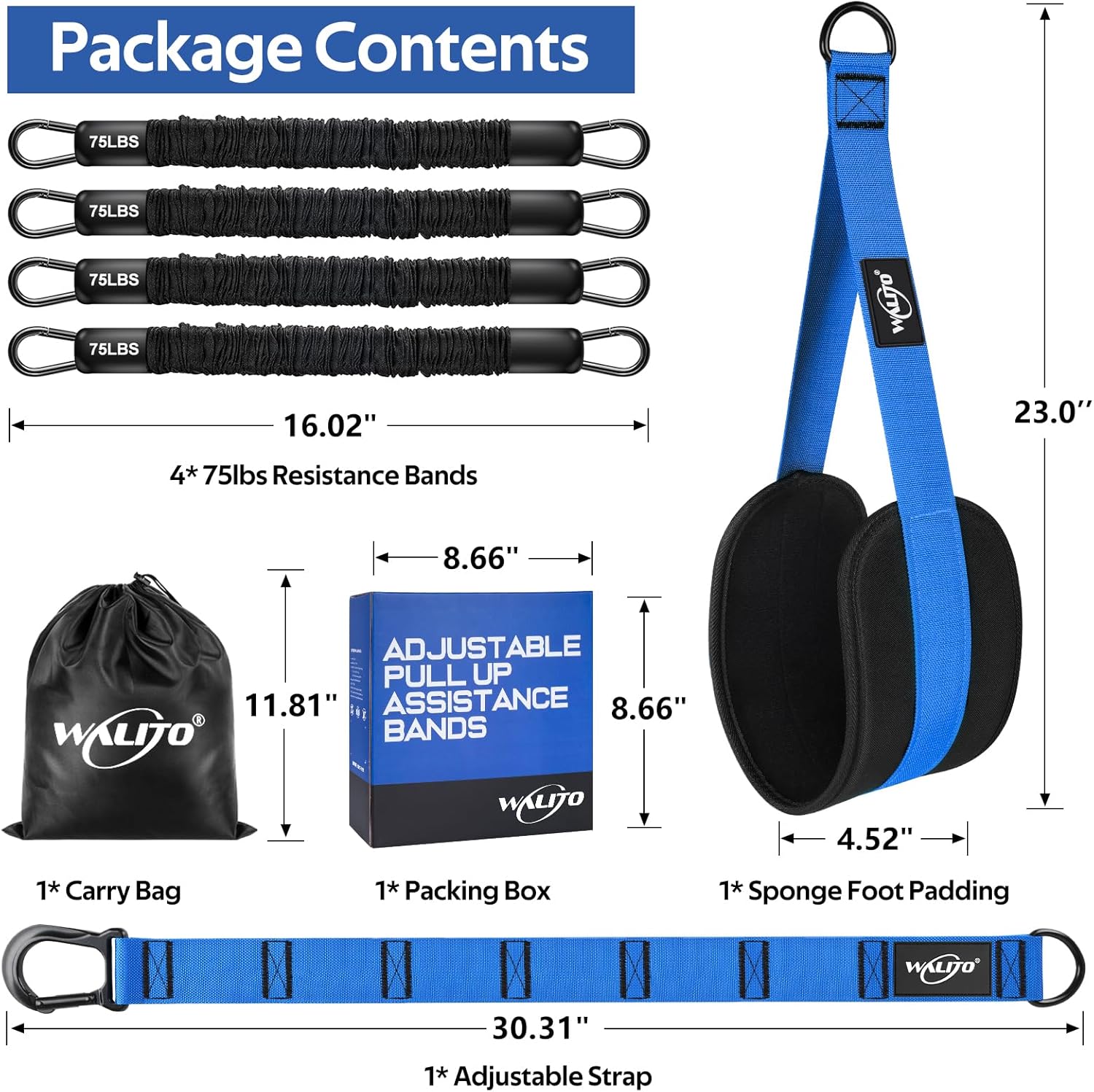 Pull Up Assistance Bands Set, Heavy Duty Adjustable Pull Up Assist Band with Feet Rest, Strength Training Bands for Home Gym Fitness, Pull-Up Bar, Calisthenics and Body Stretching - Image 9
