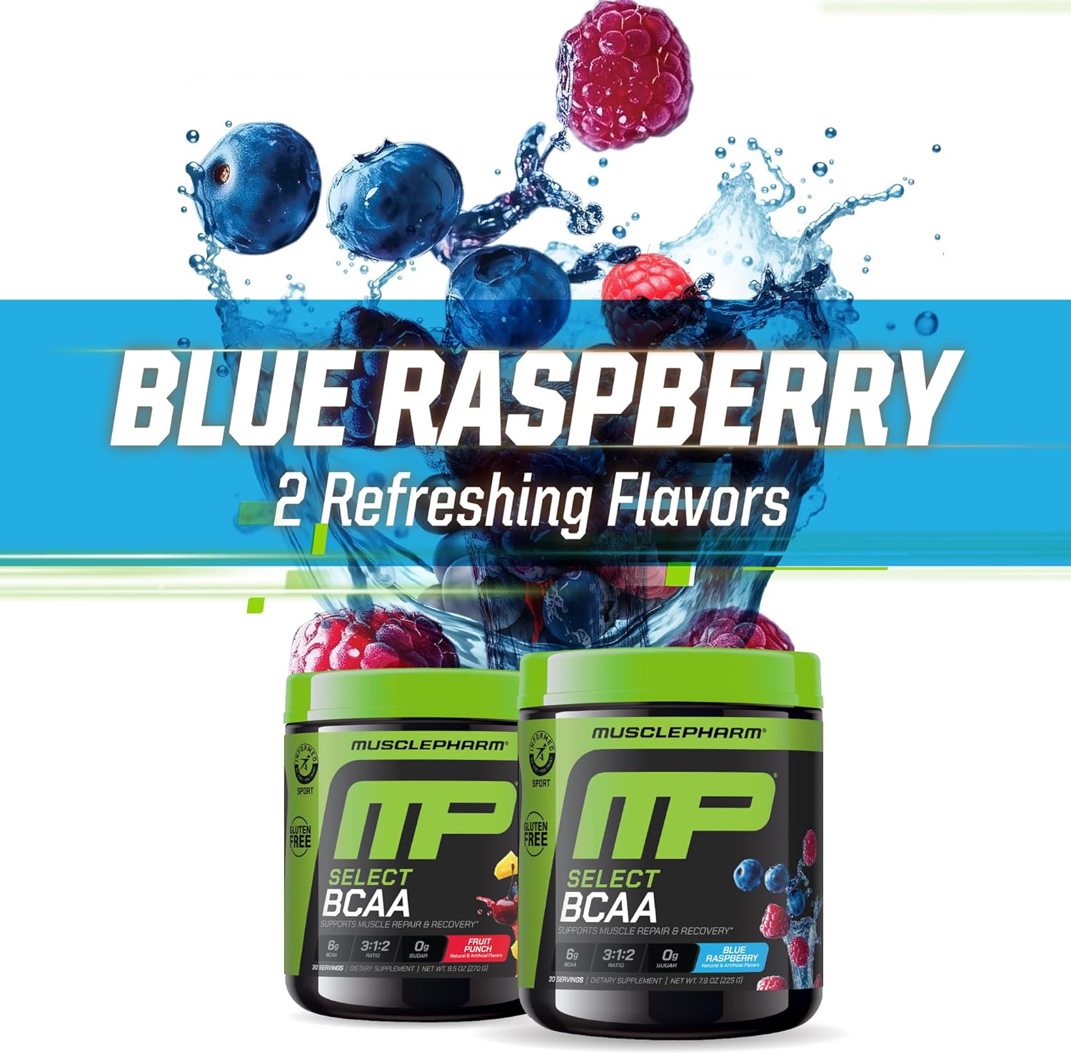 MusclePharm Essentials BCAA Powder, Pre & Post Workout Recovery Drink, Supports Muscle Recovery & Energy Production, Essential Amino Acids Supplement, 30 Servings, Blue Raspberry Flavor - Image 7