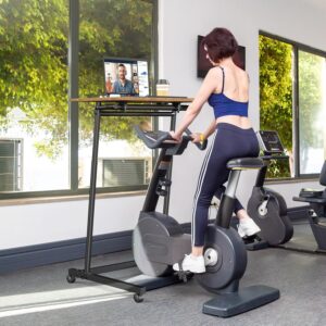 Treadmill Desk, Mobile Small Standing Desk with Wheels for Walking Pad, Portable Table for Laptop, Rolling Table Adjustable Height, Bedside Table