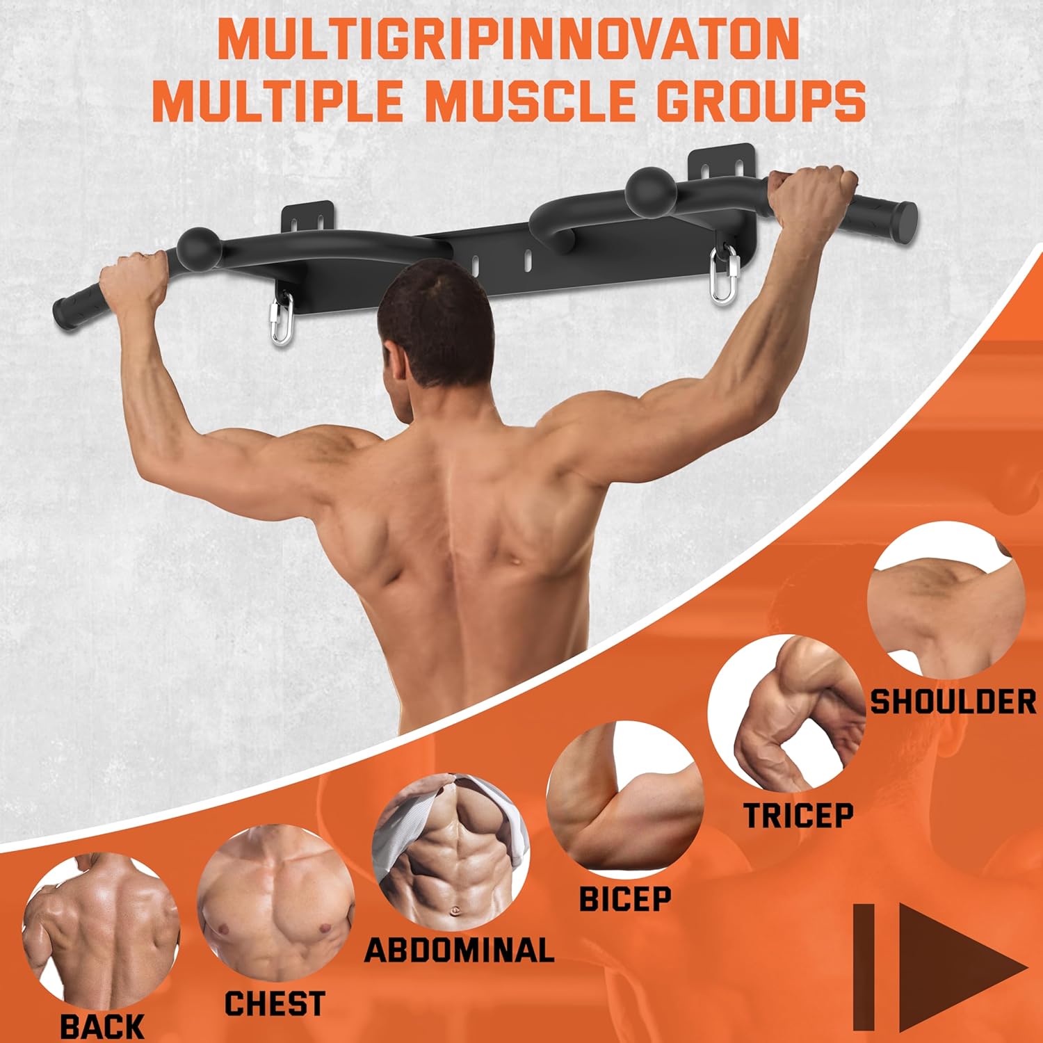 Wall Mounted Pull Up Bar - Heavy Duty Chin Up Bar, Pull-Up Bar for Garage, Joist, Wall Mount - Multifunctional Fitness Bar, Supports up to 600 Lbs - Image 7