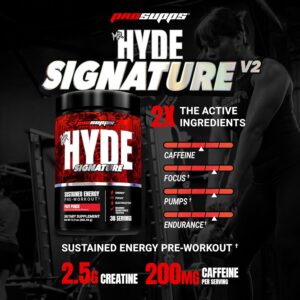 PROSUPPS Mr. Hyde Signature V2, Pre Workout Powder with Creatine, Beta Alanine & Caffeine – Performance, Energy & Endurance – Clean Fitness & Gym Supplements for Men & Women (Fruit Punch, 30 Servings)