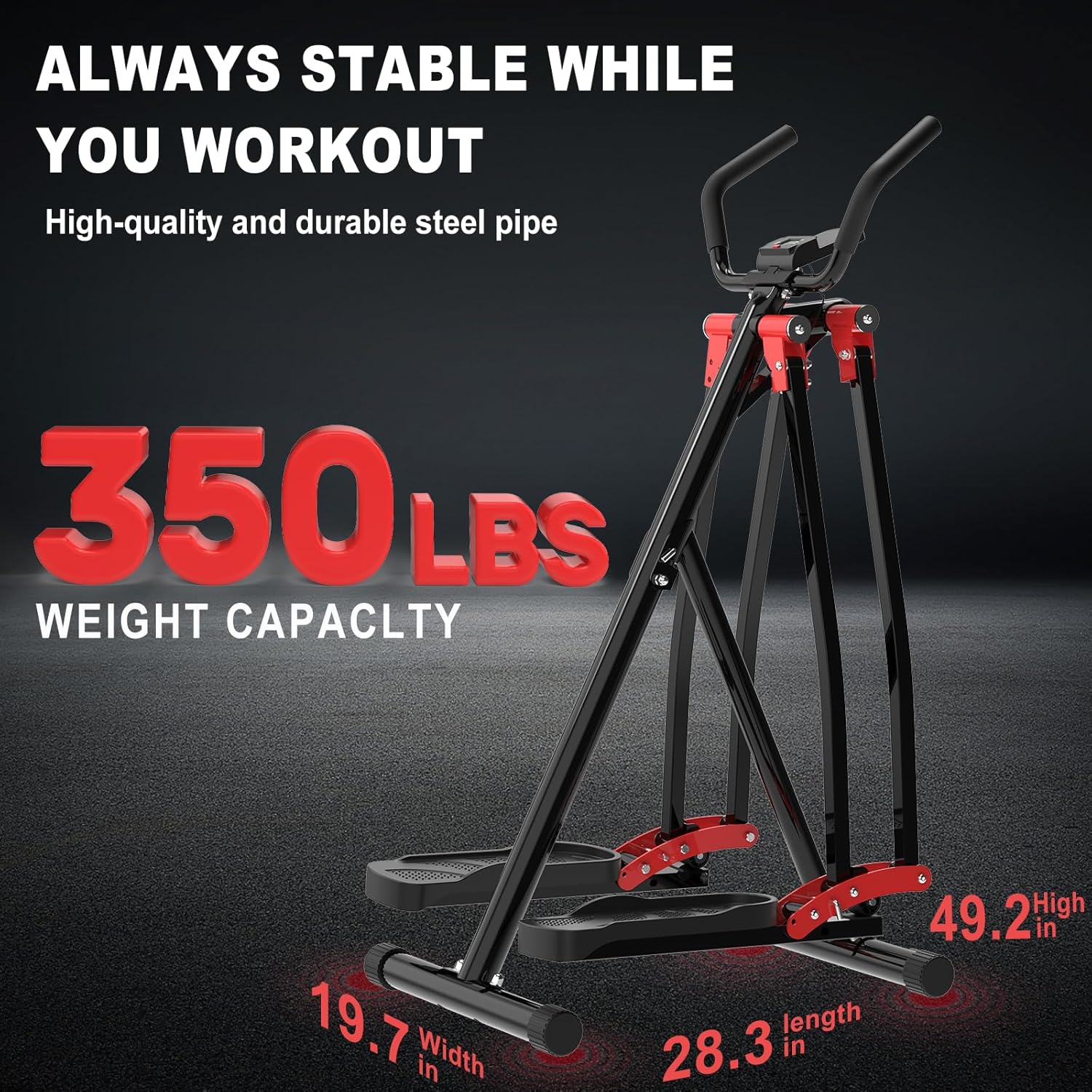 Air Walker Exercise Machine, Cardio Cross Trainer Glider for Home Exercise, Foldable Elliptical for Small Spaces, 350LBS Weight Capacity - Image 5