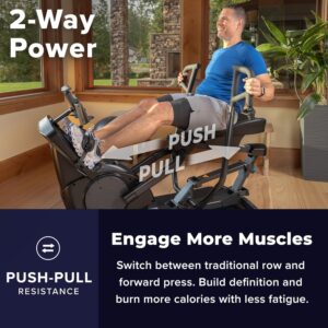 Teeter Power10 Rower with 2-Way Magnetic Resistance Elliptical Motion – Indoor Rowing Machine w/Bluetooth HRM Connectivity, Teeter Move App – Free Classes & Coaching