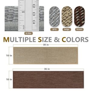 Stair Treads Non Slip for Wooden Steps Indoor 10″ x 36″ 15 Pack Extra Wide Stair Tread Carpet Stairs Runner, Step Pads with Reusable Adhesive for Dogs Kids Elders, Machine Washable, Beige