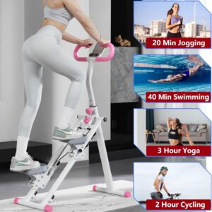 Stair Stepper for Home Gym Folding Vertical Climber Cardio Exercise Machine for Full Body Workout Machine, Adjustable Handlebar & Pedals, 300LBS Load