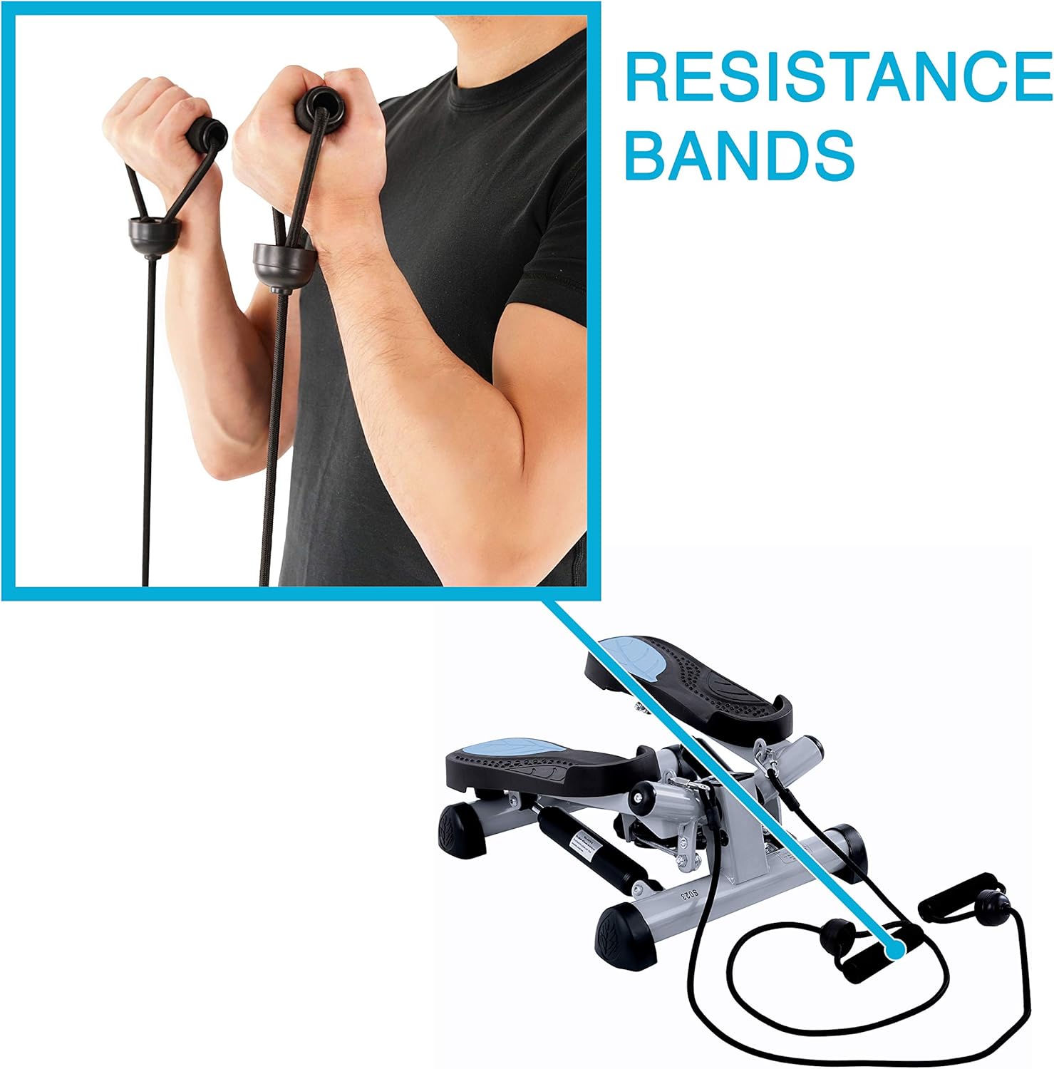 Efitment Mini Stepper Steppers for Exercise at Home Stair Step Cardio Thigh Master Workout Equipment Fitness Pedal Exerciser Non-Slip Pedals with Resistance Bands LCD Digital Monitor Climber - Image 4