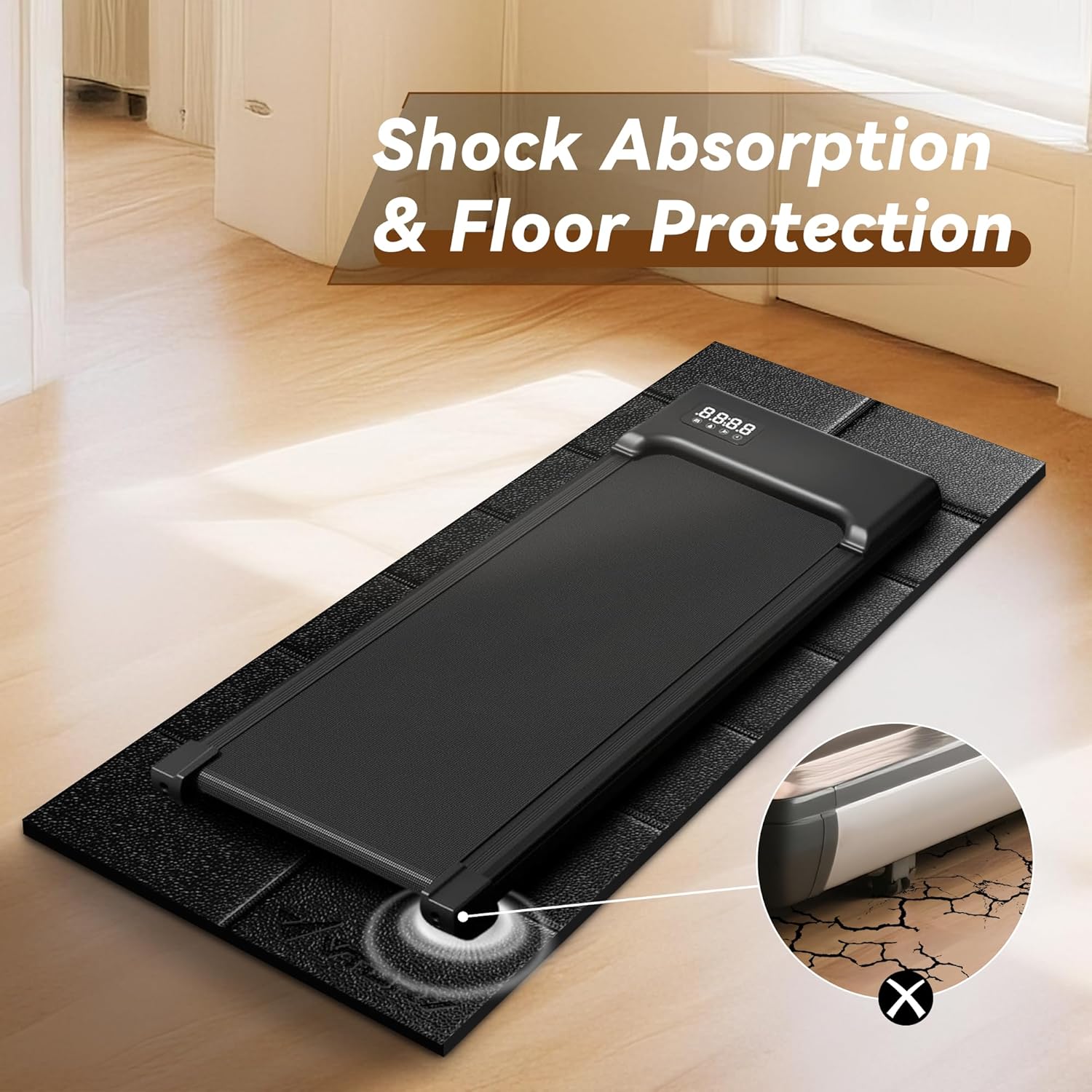 Walking Pad Mat for Carpet, Treadmill Mat for Hardwood Floors, Bike Mat Compatible with Peloton β Non-Slip Exercise Mat, Shock Absorbing & Floor Protection for Home Gym Use - Image 4