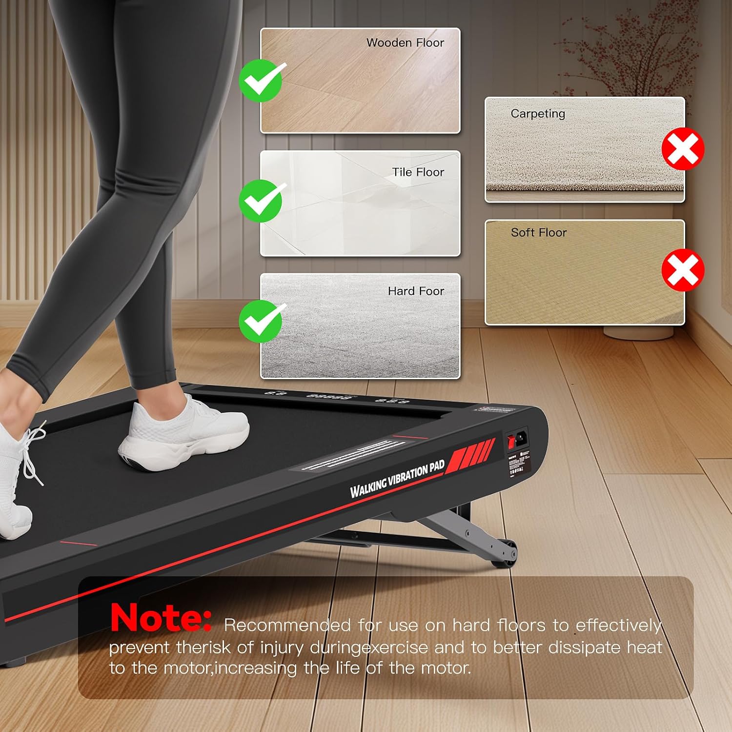 Sperax Walking Vibration Pad,Under Desk Treadmills for Home,4 in 1 Vibration Plate Exercise Machine,Portable Walking Pad with APP,350 Lb Capacity Multifunctional Treadmill Pro Max - Image 8