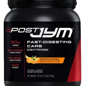 JYM Supplement Science Post Fast-Digesting Carb – Post-Workout Recovery Pure Dextrose, JYM Supplement Science, Mandarin Orange Flavor, 30 Servings