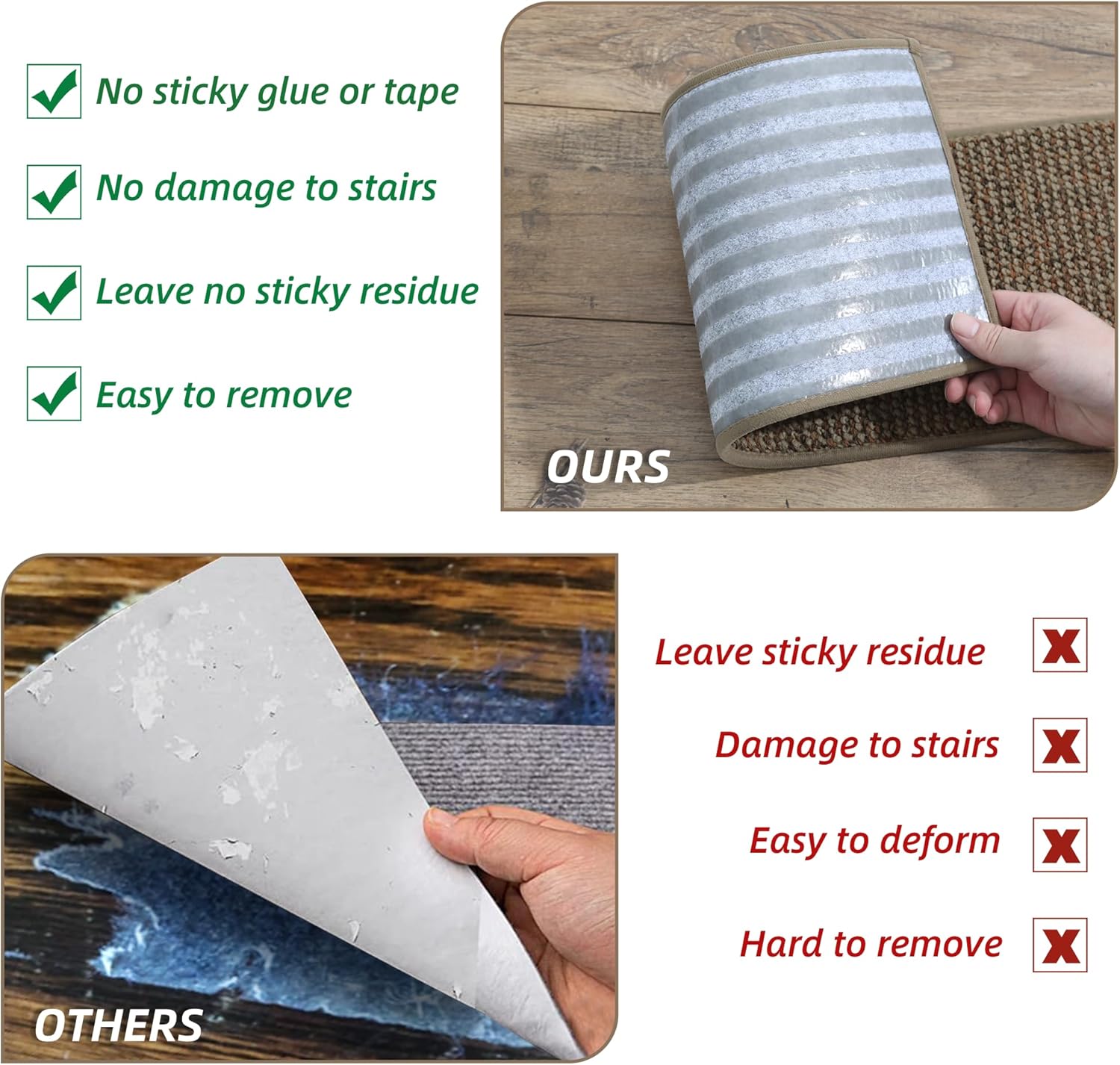 BEQHAUSE Stair Treads for Wooden Steps 28inX9in, Carpet Stair Treads Non Slip Indoor, Machine Washable Stair Runners for Kids Elders and Pets, Carpet for Stair Rugs Mat, TPE Backing, 15pcs, Taupe - Image 5