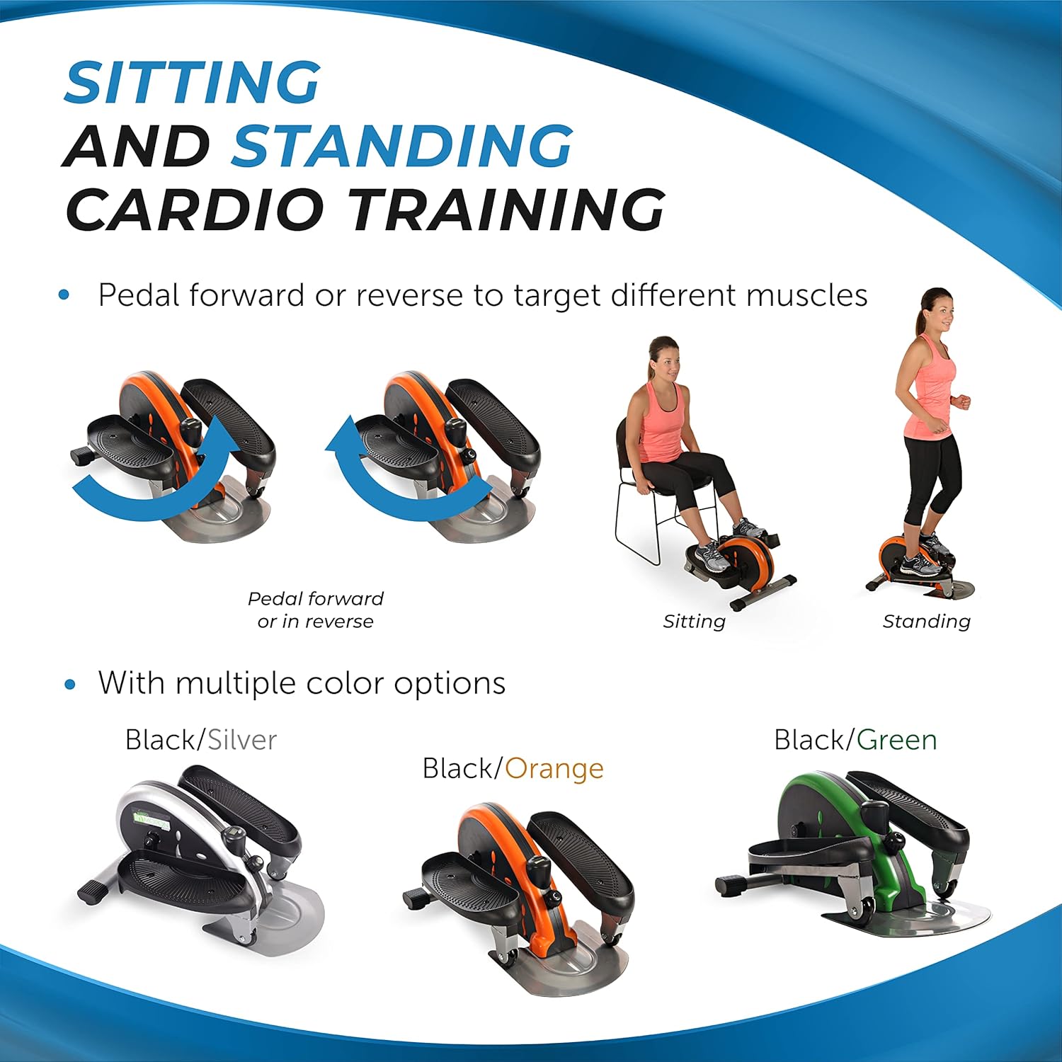 Stamina Inmotion Compact Strider Foot Exercise Machine - Under Desk Elliptical - Standing or Seated Elliptical Fitness Equipment - Image 4