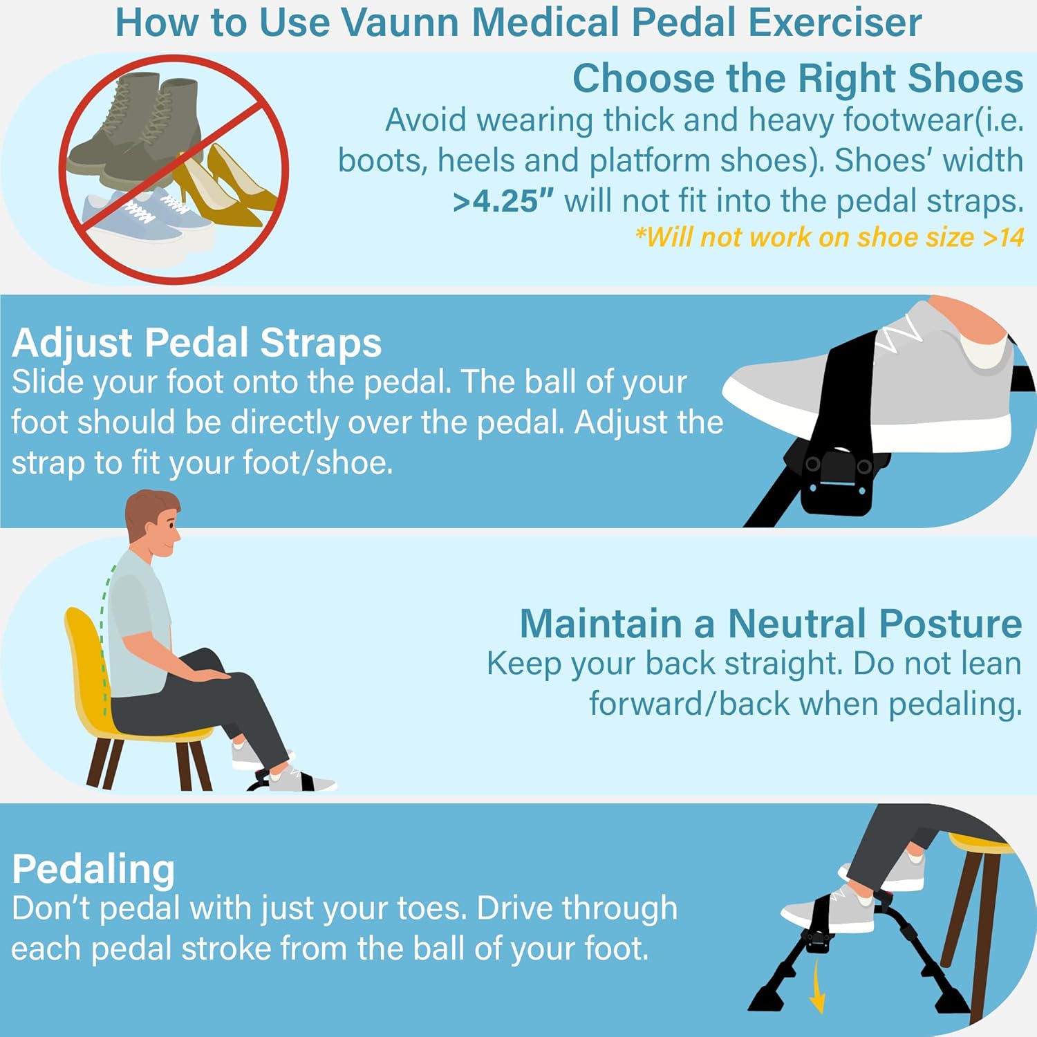 Vaunn Wrist Arm Leg Strengtheners Pedal Exerciser with Electronic Display for Indoor Exerciser and Physical Therapy - Image 6