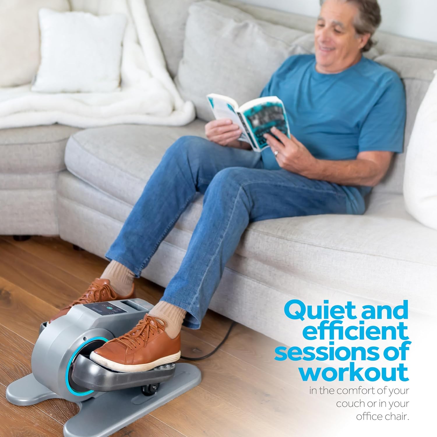 SITFIT, Sit Down and Cycle! Powered Foot Pedal Exerciser for Seniors, Under Desk Elliptical Exercise Bike, Leg Exerciser While Sitting. Peddler Exerciser Mini Bike, Portable Rehabilitation Equipment. - Image 6