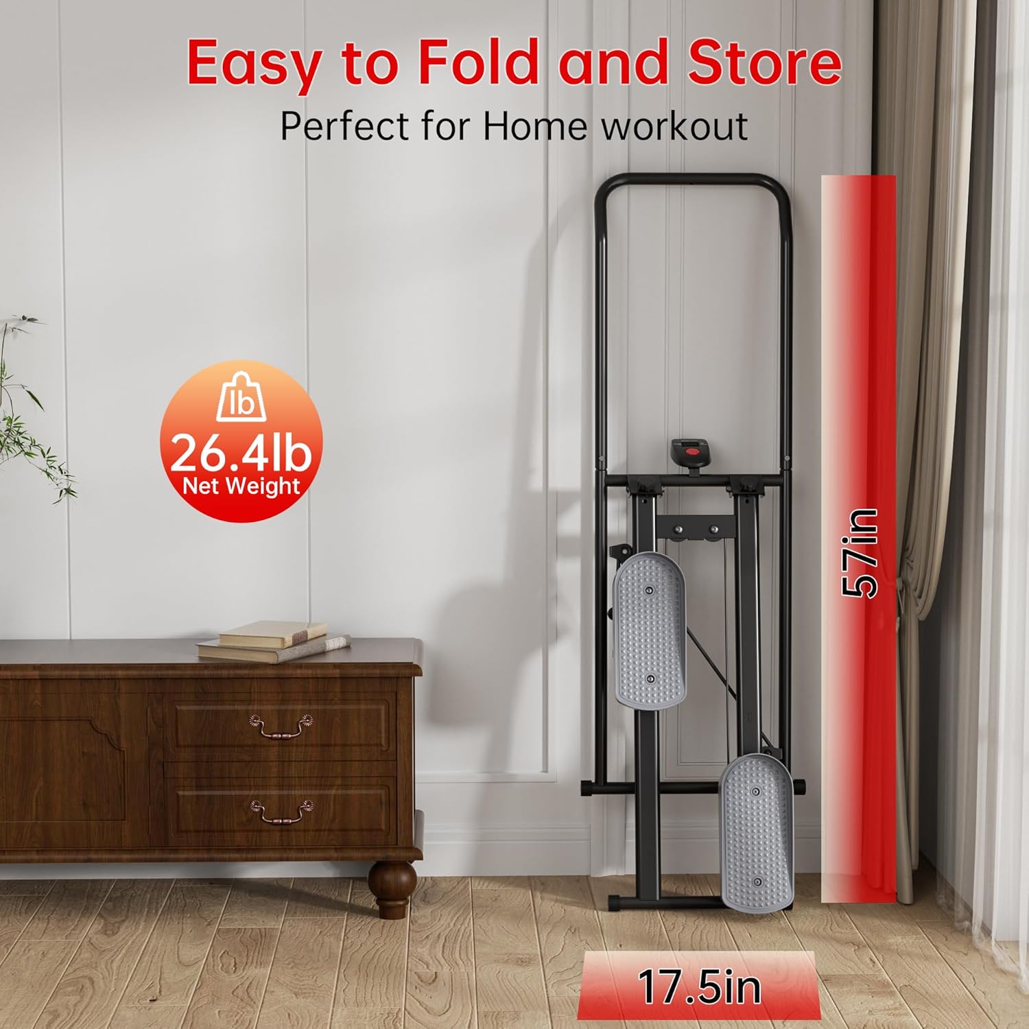 Stair Stepper Machine for Home with Device Holder & Silicone Floor Mat, Extra-Long Non-Slip Pedals Vertical Climber Exercise Machine - Image 5