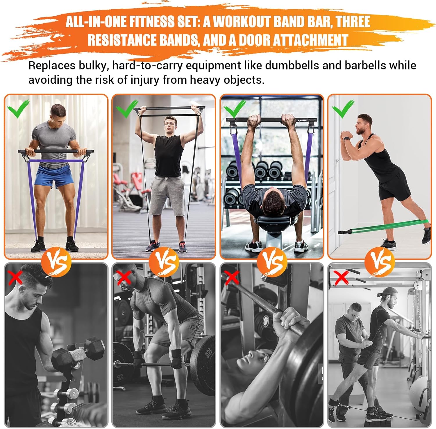 Portable Heavy Duty Resistance Bar with 3 Resistance Bands, Pilates Bar with Pull Up Bands & Training Poster, Yoga Pilates Equipment for Home Gym - Image 6