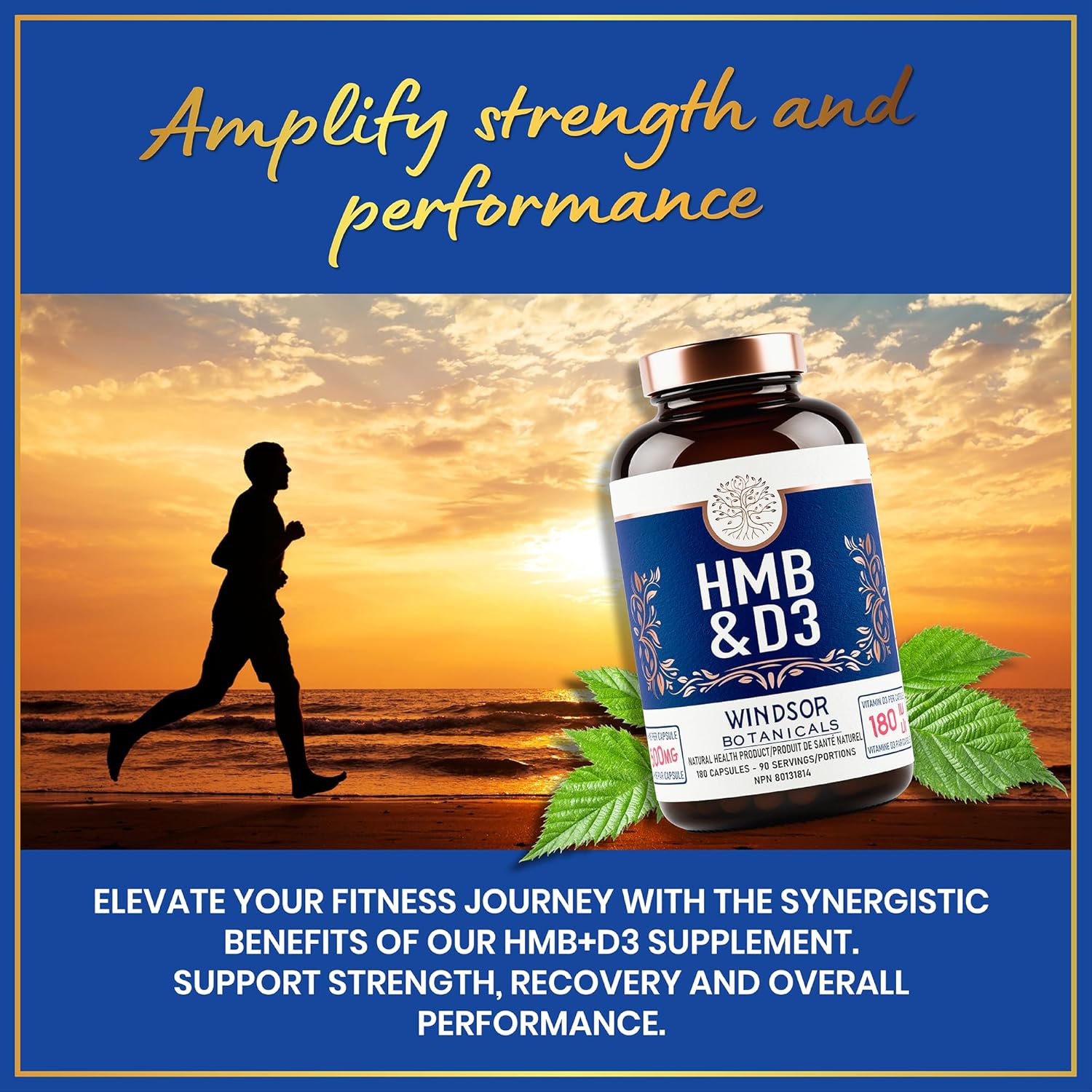 HMB and Vitamin D3 Supplement - B-Hydroxy B-Methylbutyrate 1,000 MG HMB Supplements for Men and Women Plus Calcium, Vitamin D 3 - Muscle Growth, Strength, Performance, Recovery - 90 Days, 180 Caps. - Image 5