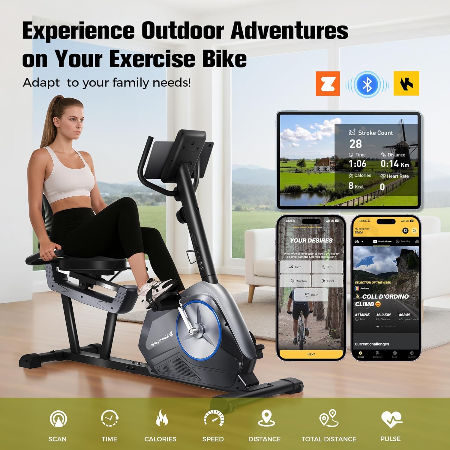 Recumbent Exercise Bike for Adult and Seniors,LUXECYCLES Stationary Bike,400 lbs Capacity,16-level Magnetic Resistance and Comfortable Adjust Seat - Image 7
